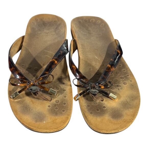 Vionic Bella II Tortoise Flip Flops Women’s Size 9 – Orthotic Sandals Brown - Picture 2 of 7